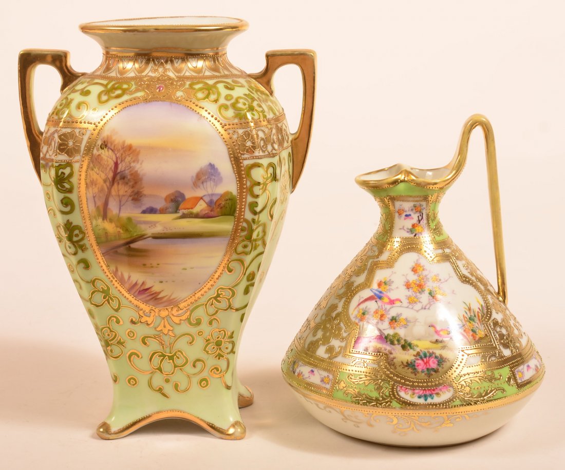 Two Pieces Of Hand Painted Nippon Porcelain.