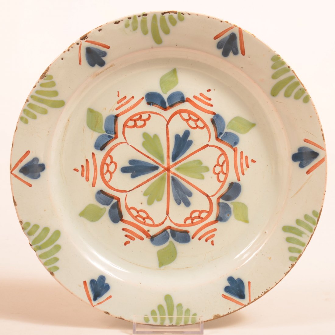 18th Century Delft Tin Glazed Pottery Plate. (1 of 2)