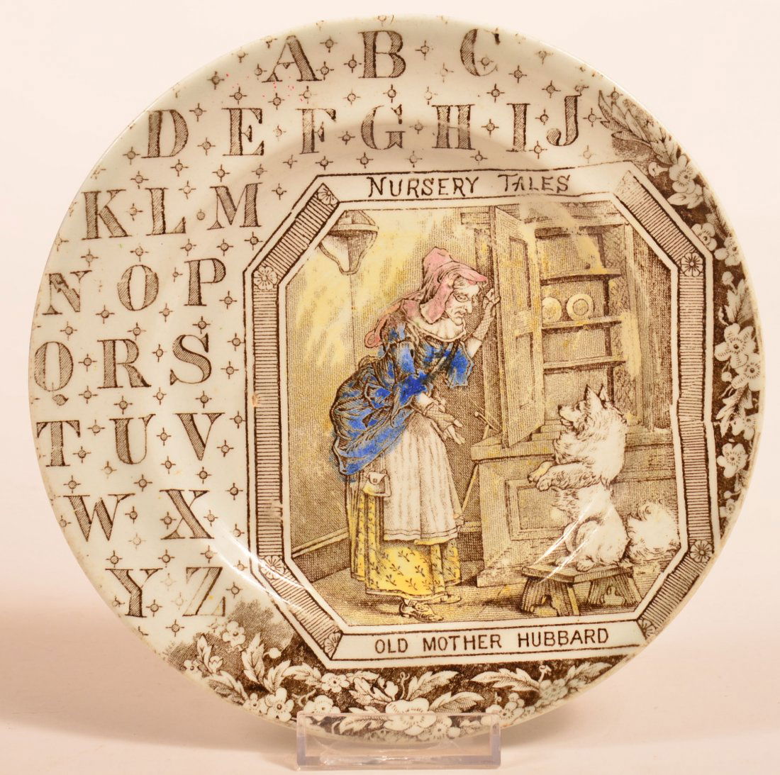 Transfer Decorated Ironstone Alphabet Plate. (1 of 2)