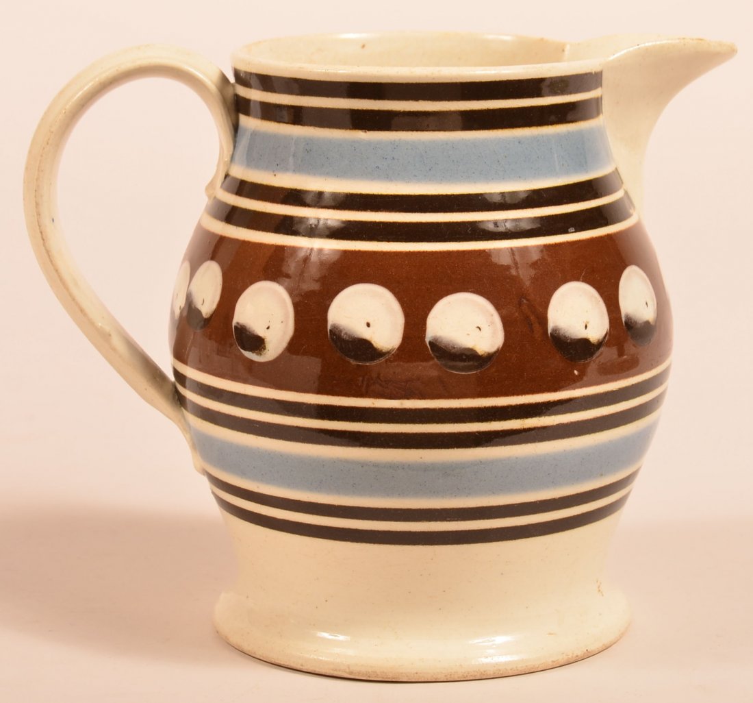 Cats Eye Decorated Mocha Bulbous Milk Pitcher. (1 of 3)