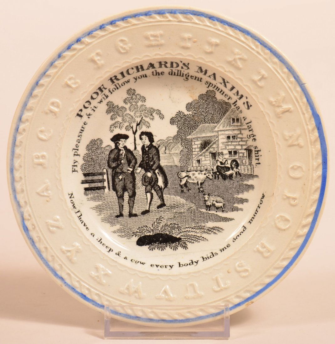 Transfer Ironstone Proverb Alphabet Plate. (1 of 1)