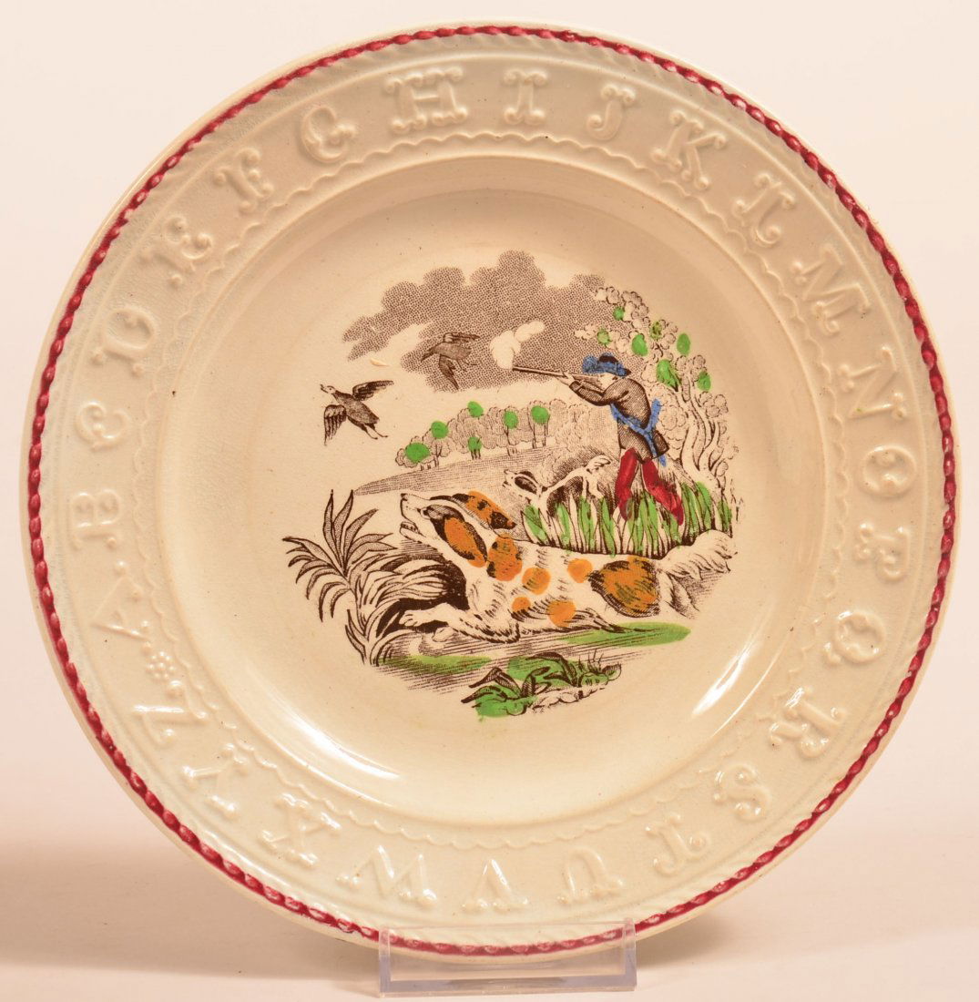 Transfer Decorated Ironstone Alphabet Plate. (1 of 1)