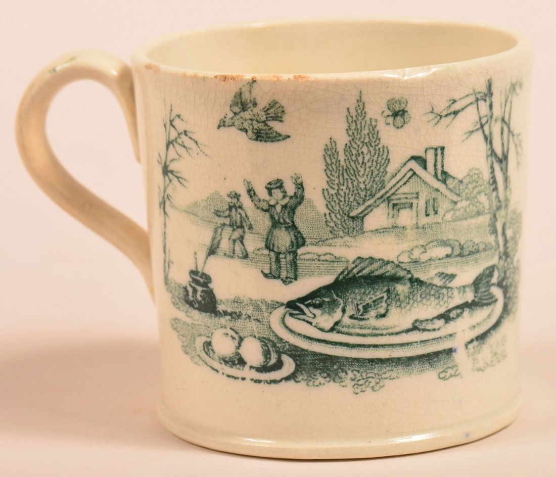 Green Transfer Ironstone Child's Mug. (1 of 2)