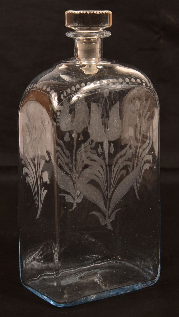 Blown Colorless Glass Case Bottle. (1 of 4)