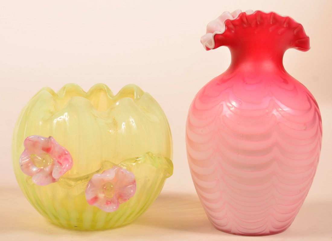 Two of Blown Victorian Art Glass. (1 of 2)