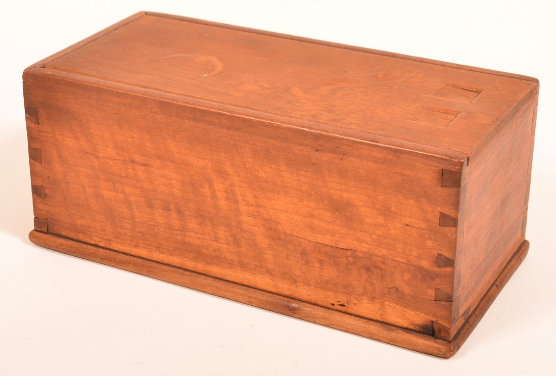 19th Century Cherry Slide Lid Candle Box. (1 of 3)
