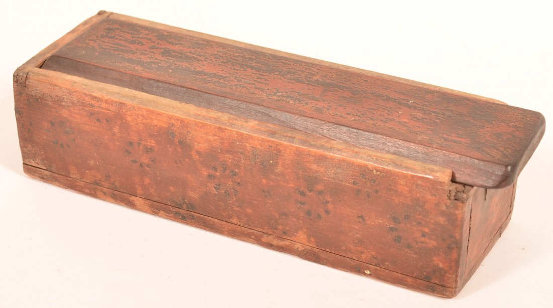 19th Century Softwood Slide Lid Candle Box. (1 of 2)