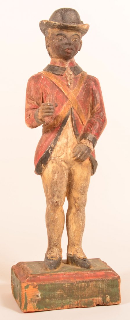 Carved and Painted Counter Cigar Store Figure. (1 of 3)