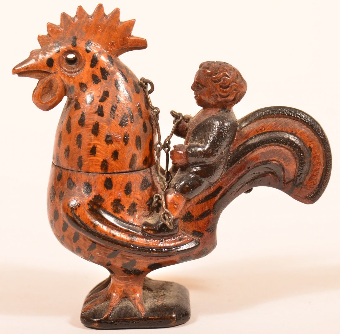Folk Art Boy on Rooster Figural Pipe. (1 of 4)
