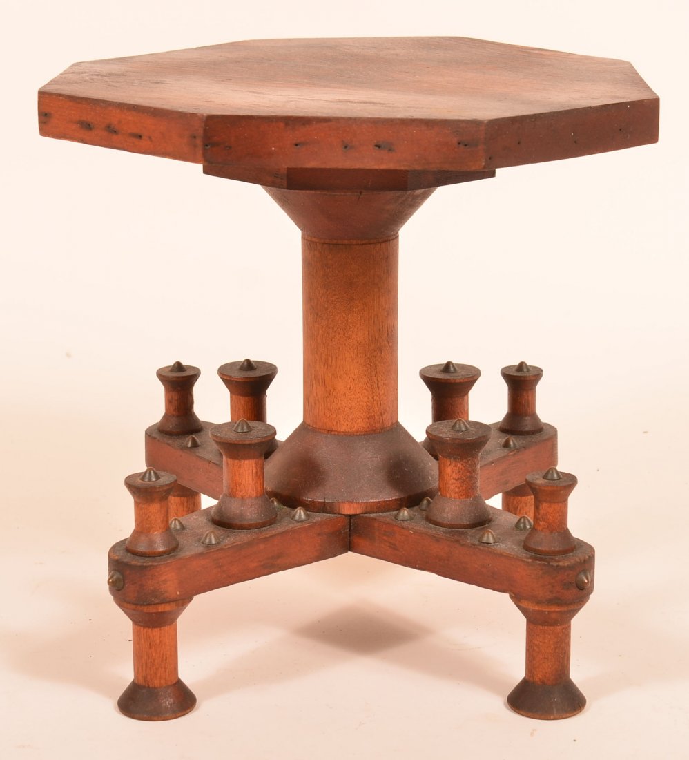 Miniature Mixed Wood Pedestal Stand. (1 of 2)