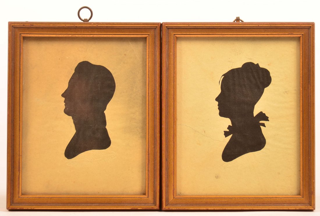 Pair of Silhouettes Signed Peales Museum. (1 of 1)