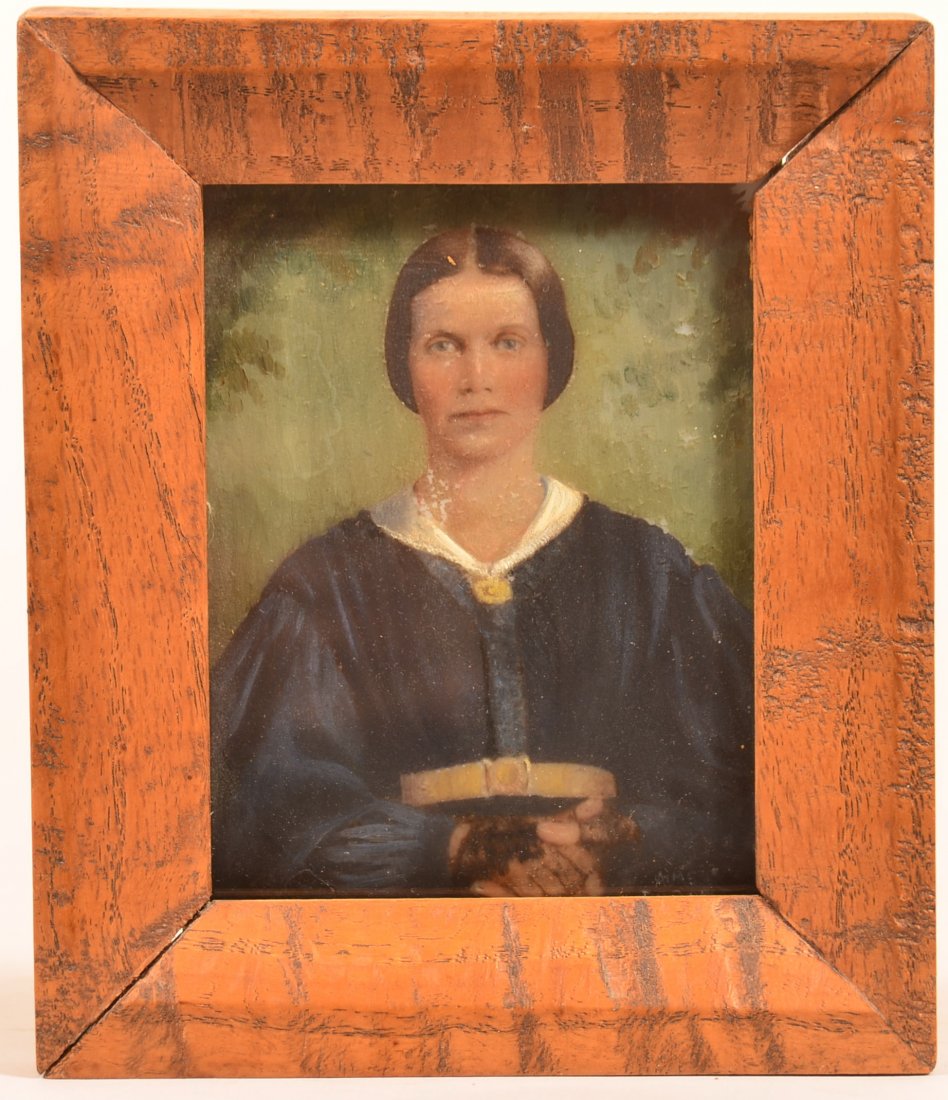 19th Century Miniature Portrait of a Woman. (1 of 2)