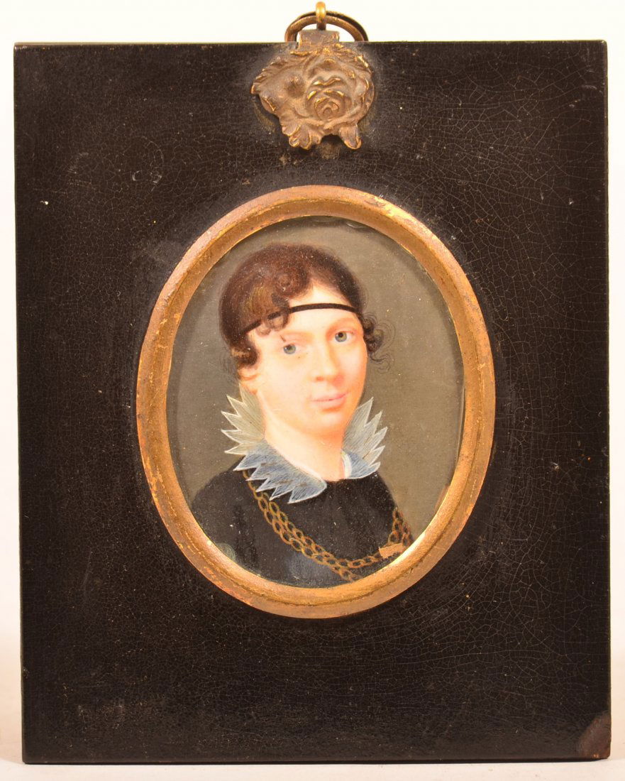 Miniature Portrait on Ivory Painting of a Lady. (1 of 3)