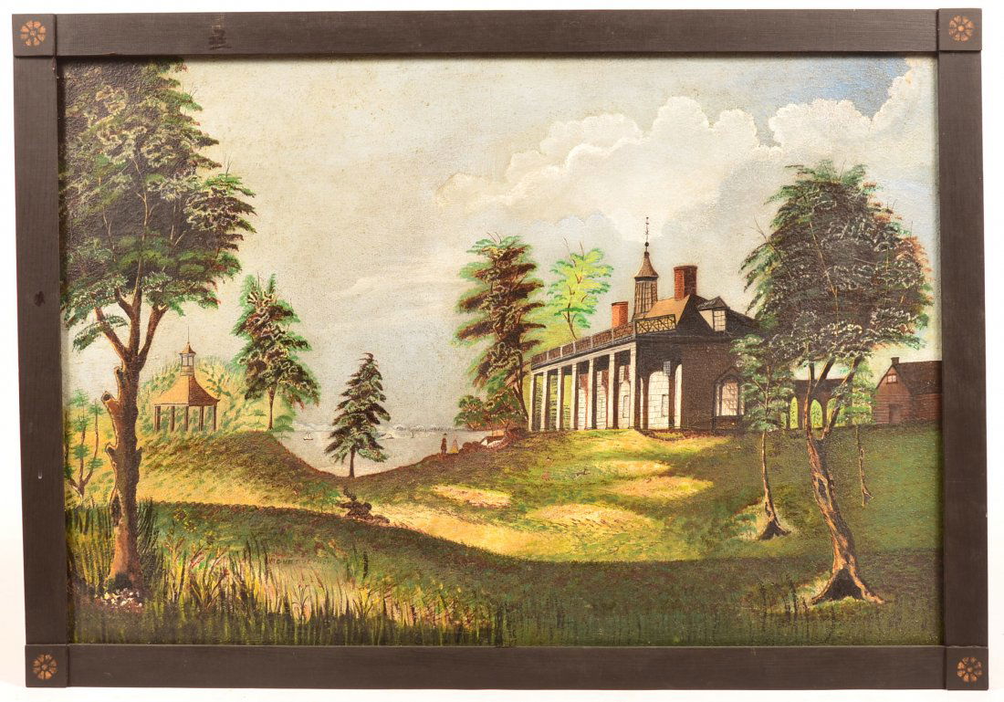 19th Century Oil on Canvas Titled Mount Vernon. (1 of 4)