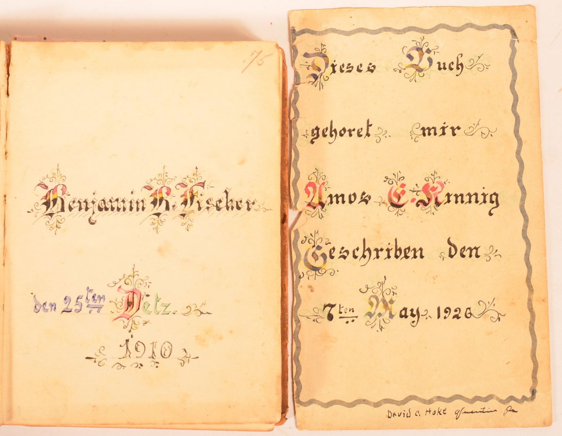 Two Amish Fraktur Bookplates. (1 of 2)