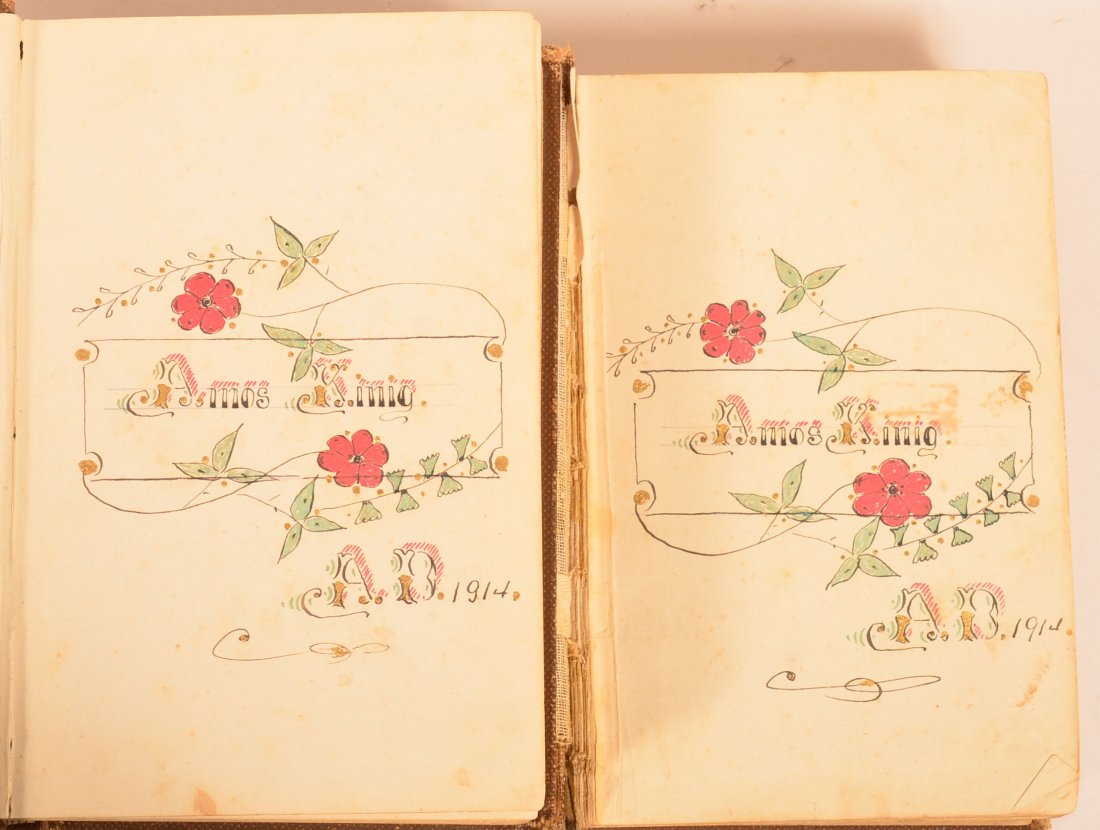 Two Amish Fraktur Bookplates. (1 of 4)