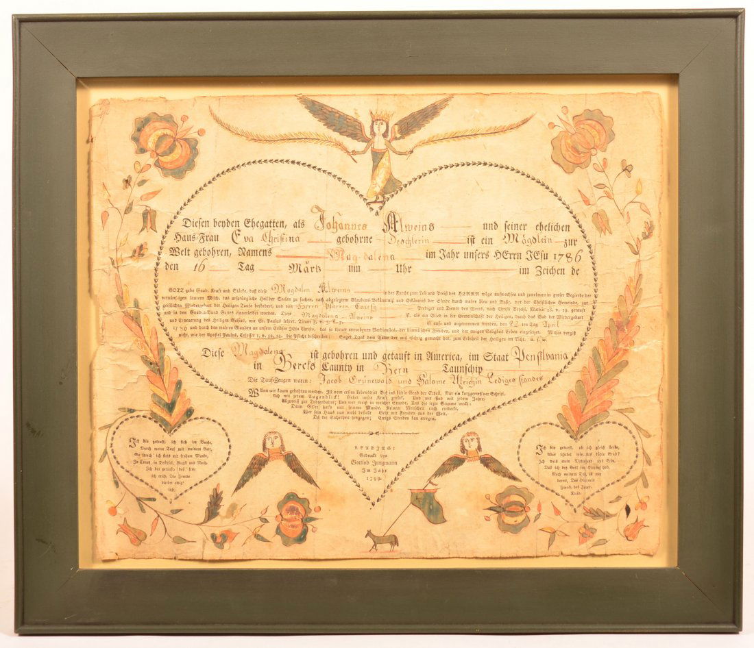 Gottlob Jungmann Baptismal Certificate. (1 of 3)