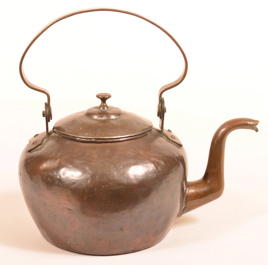American Early 19th Century Copper Tea Kettle. (1 of 4)