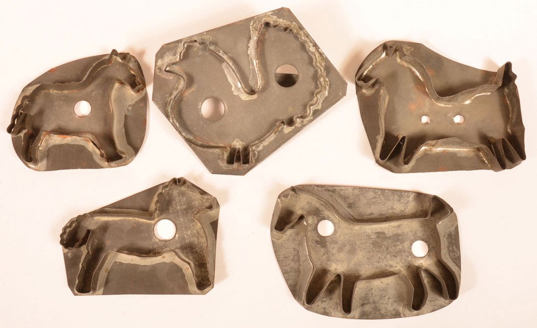 Five American 19th Century Tin Cookie Cutters. (1 of 2)