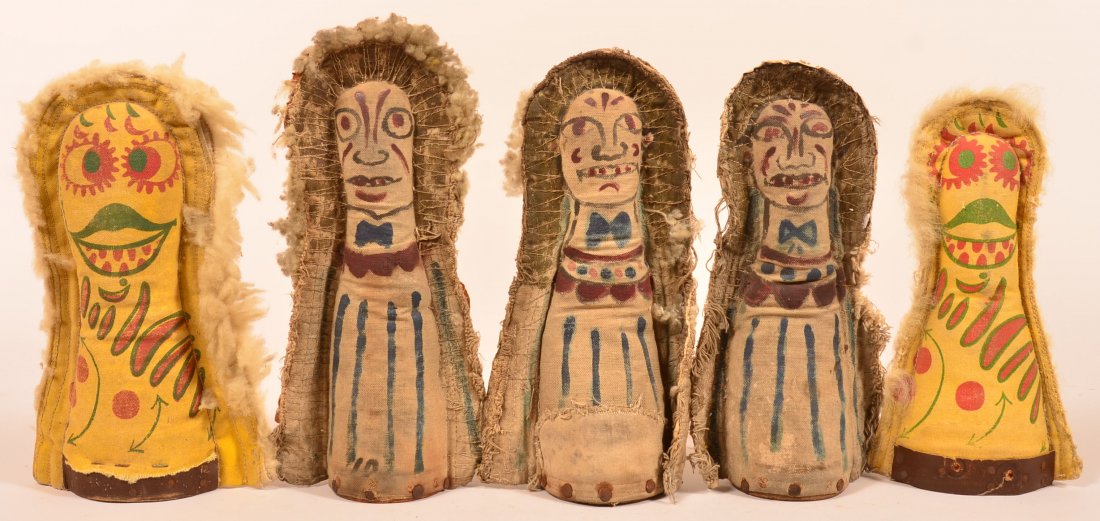 Five Vintage Carnival Figural Cloth Tip Cats. (1 of 2)