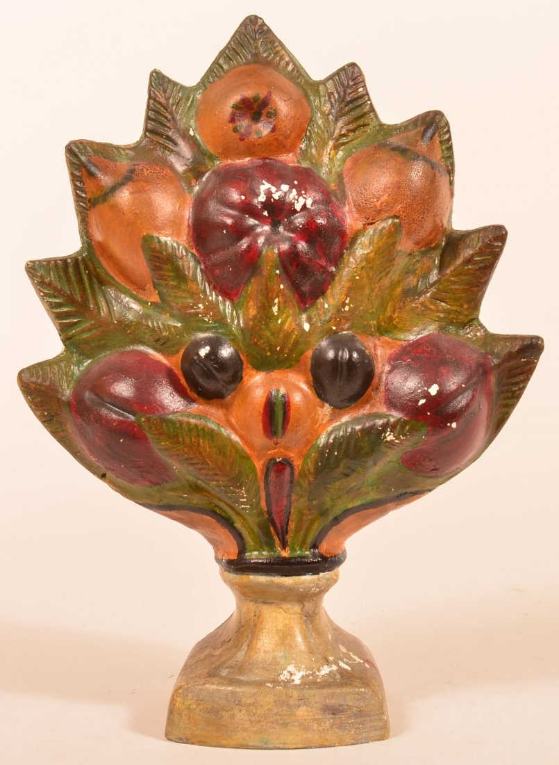 Antique Chalkware Garniture of Fruit. (1 of 4)