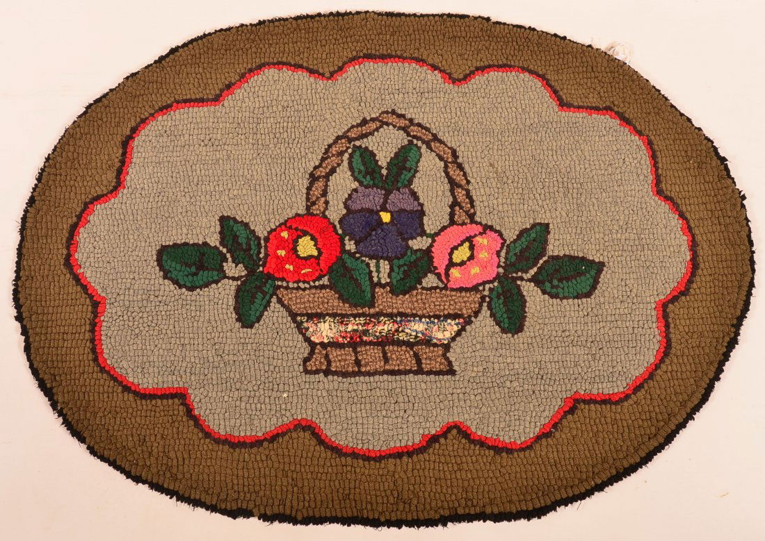 Lancaster County, PA Amish Hooked Rug. (1 of 2)