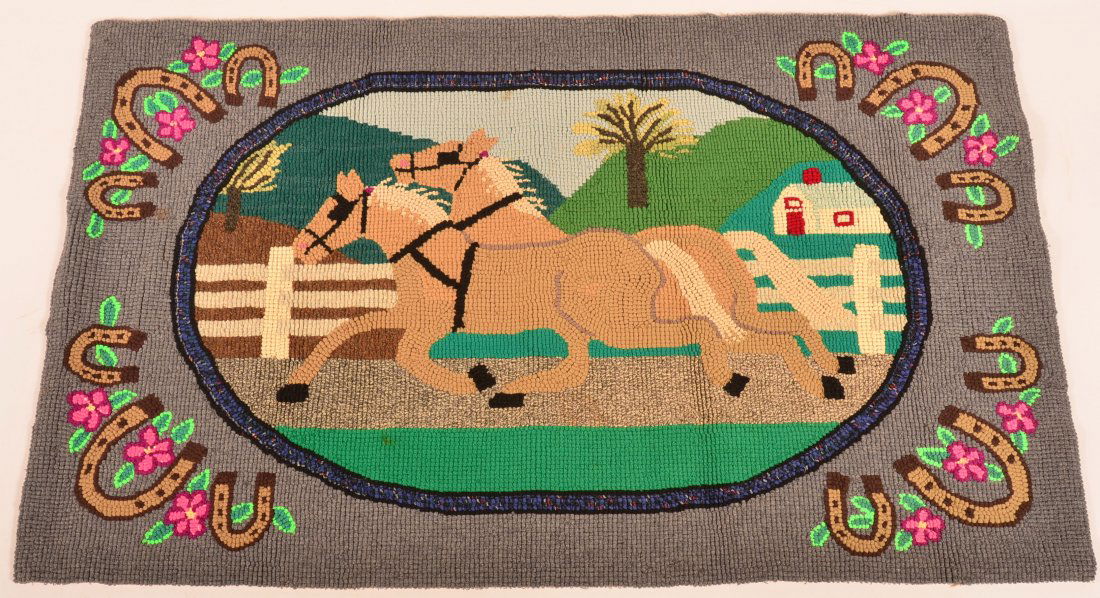 Lancaster County Amish Hooked Rug. (1 of 2)