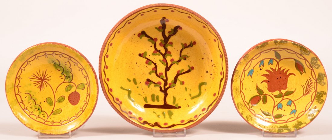 Three Breininger Redware Pottery Plates (1 of 1)