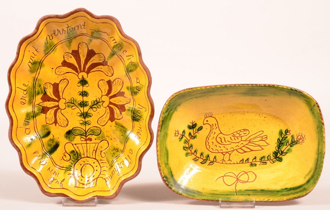 Two Breininger Redware Pottery Dishes (1 of 1)