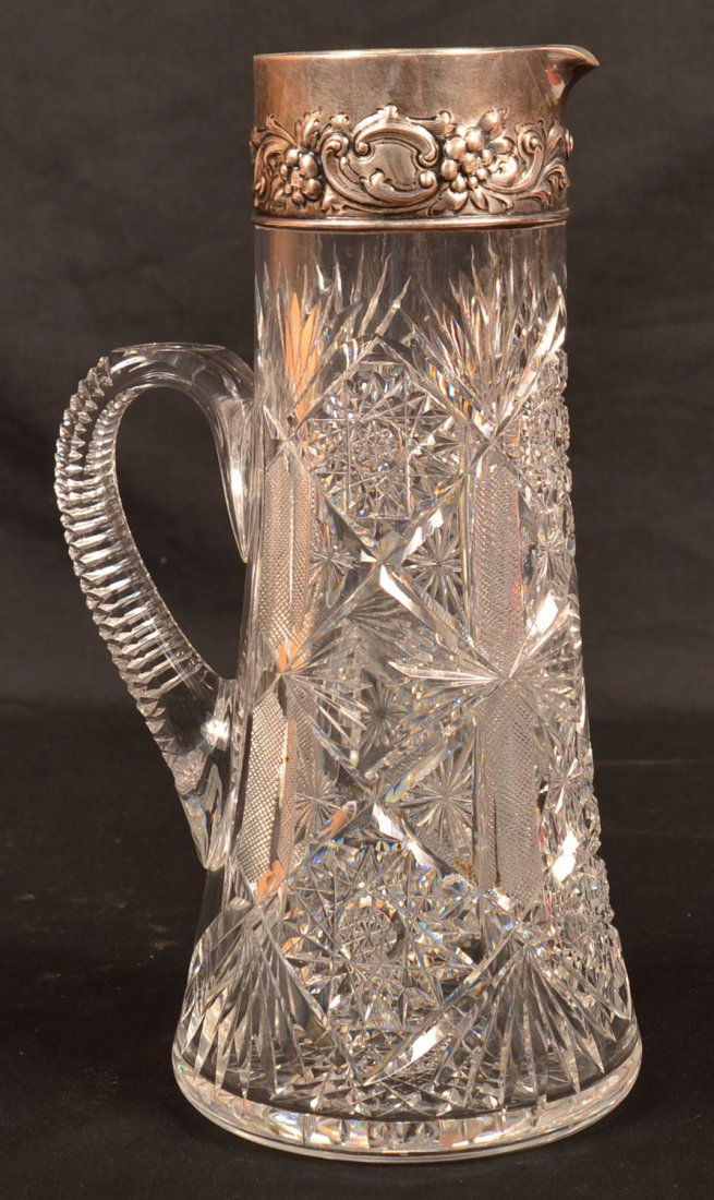 American Colorless Brilliant Cut Glass Pitcher. (1 of 2)