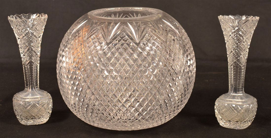 3 Pieces of American Brilliant Cut Glass. (1 of 1)