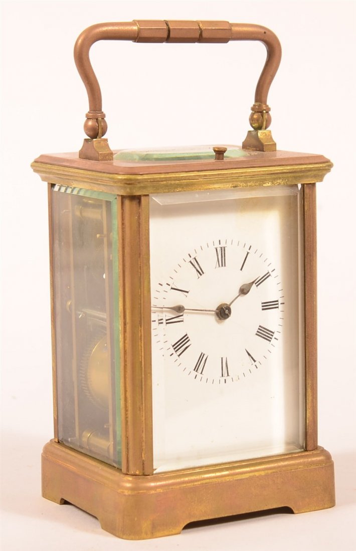 19th Century French Corniche Brass Carriage Clock (1 of 3)