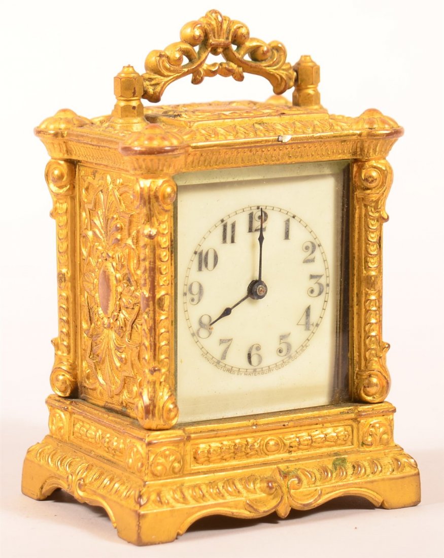 19th Century Waterbury Brass Carriage Clock (1 of 3)
