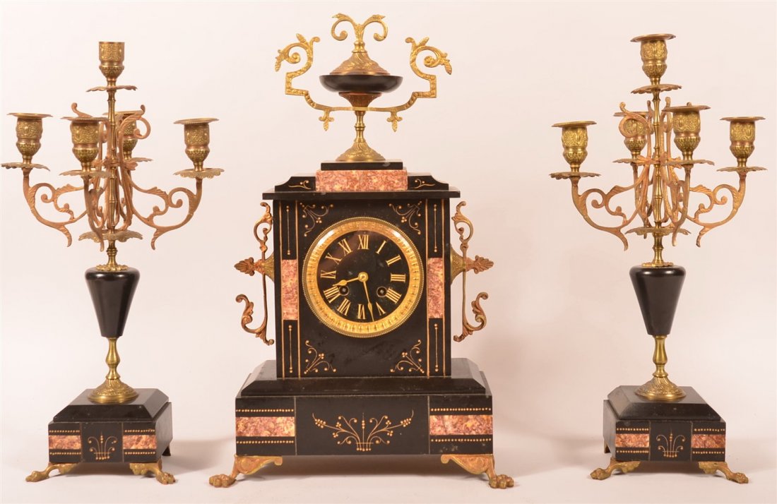19th Century B. Lycn Paris Marble Mantle Clock (1 of 5)