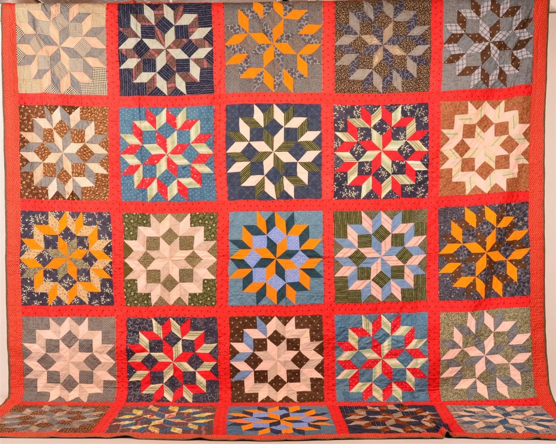 Star in Compass Pattern Cotton Patchwork Quilt. (1 of 3)