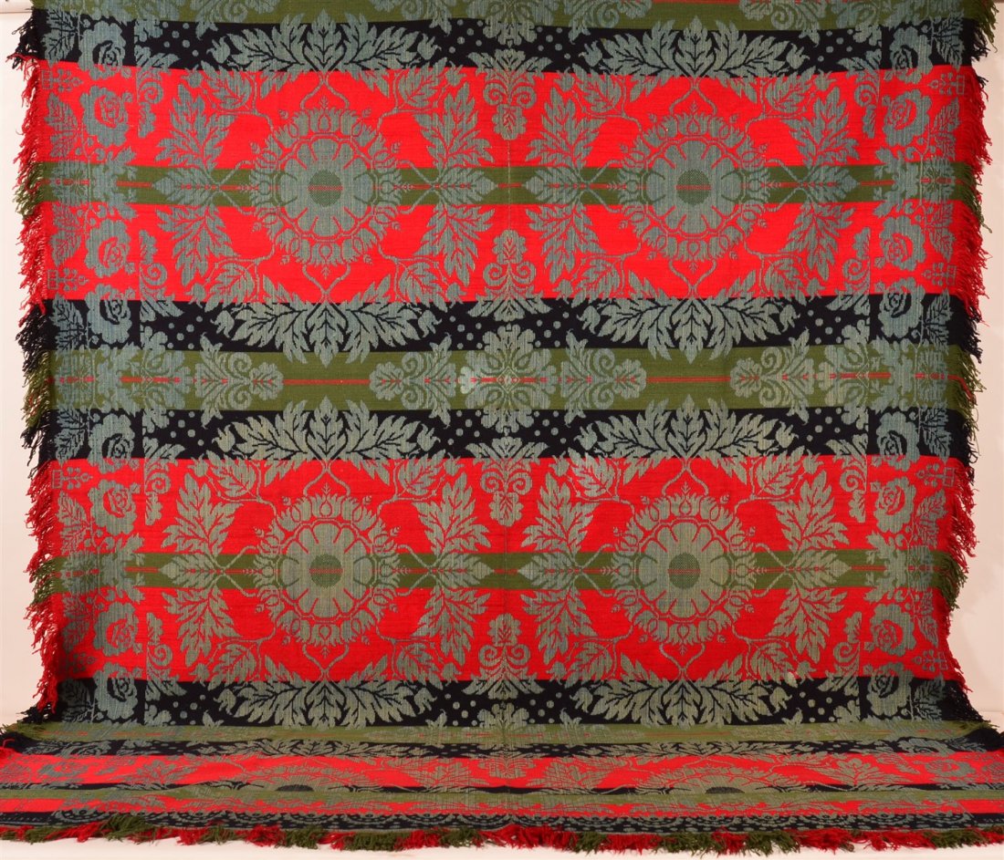 Berks Co. Four Color Two Part Jacquard Coverlet. (1 of 3)