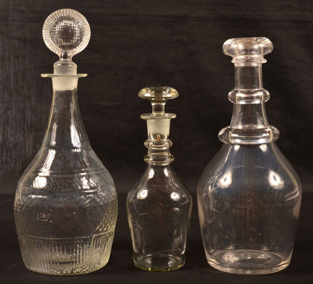 Three 19th C. Blown Decanters (1 of 3)