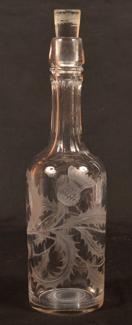 Thistle Pattern Colorless Glass Decanter. (1 of 2)