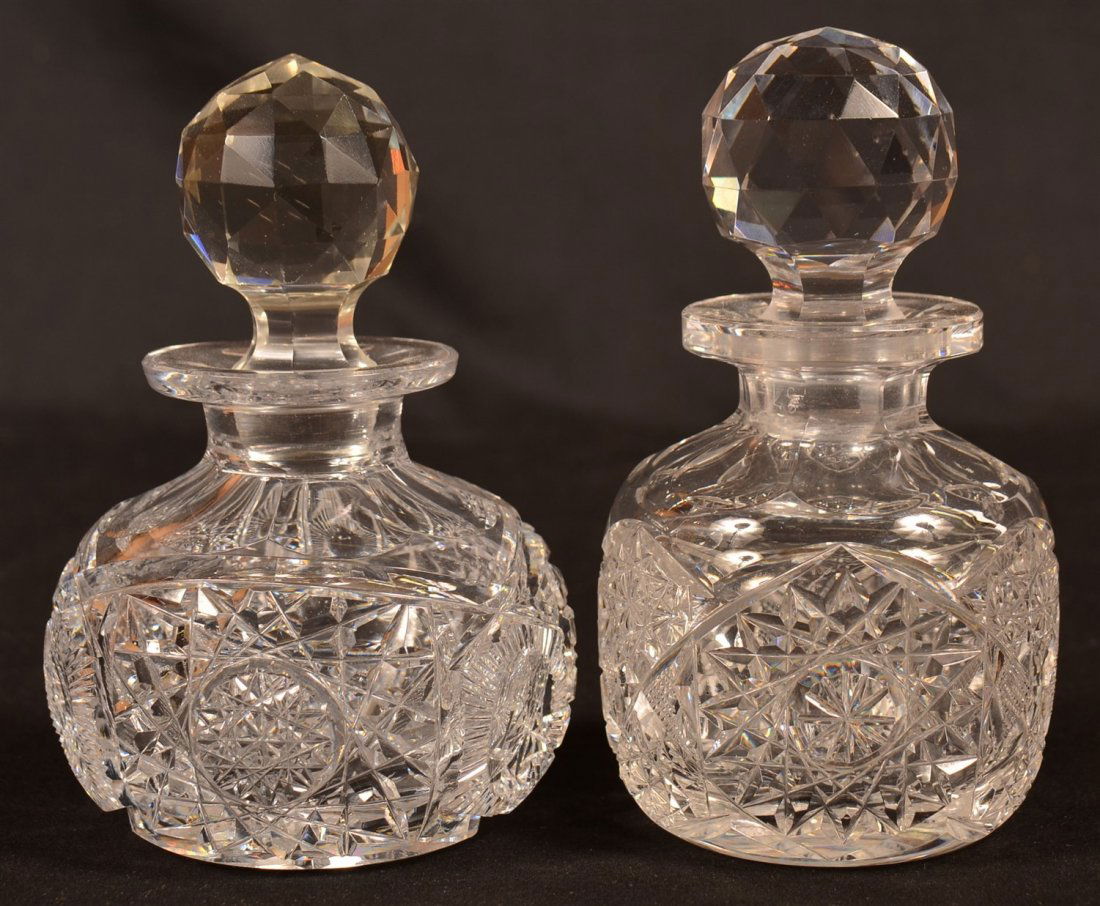 2 American Brilliant Cut Glass Cologne Bottles. (1 of 2)