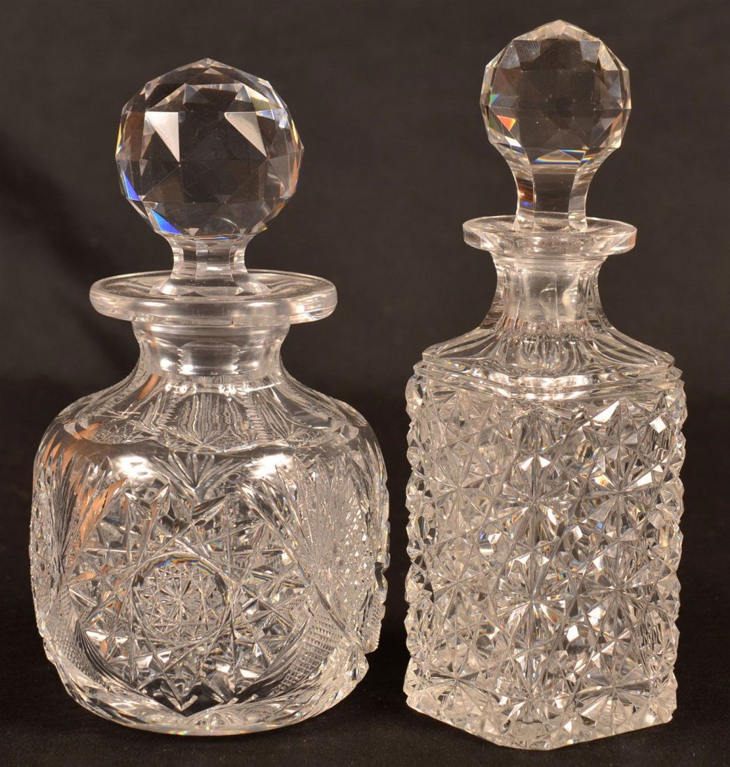 Two American Brilliant Cut Glass Cologne Bottles (1 of 2)