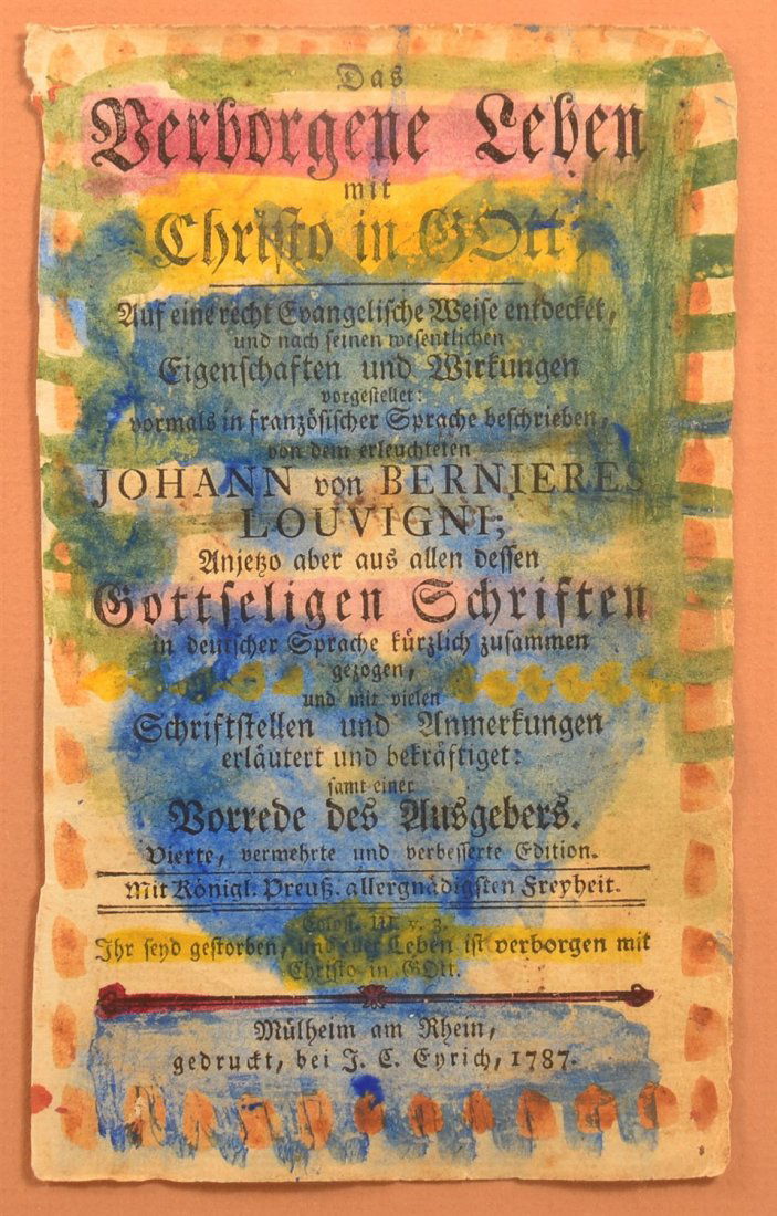 Late 18th Century Folk Art Water Color Bookplate (1 of 2)