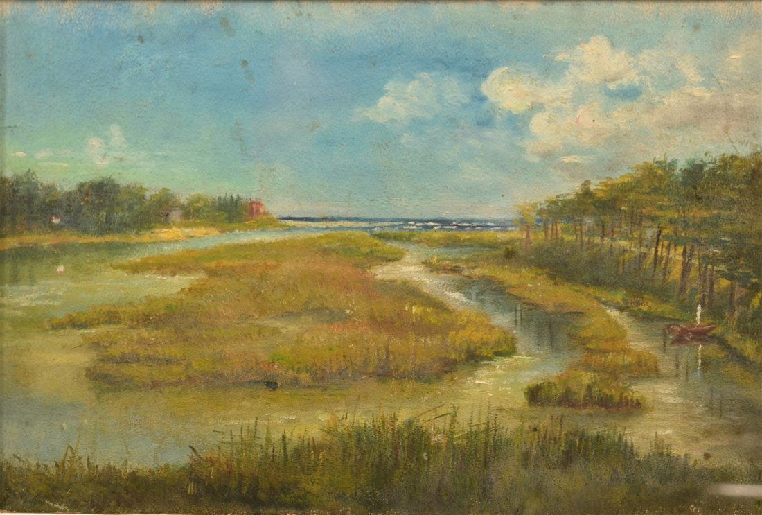 Blanche Nevin Oil on Paper Spring Lake, NJ (1 of 4)