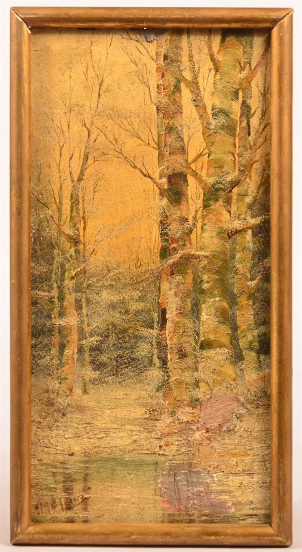 Mary Leisz Oil on Board Winter Scene (1 of 3)