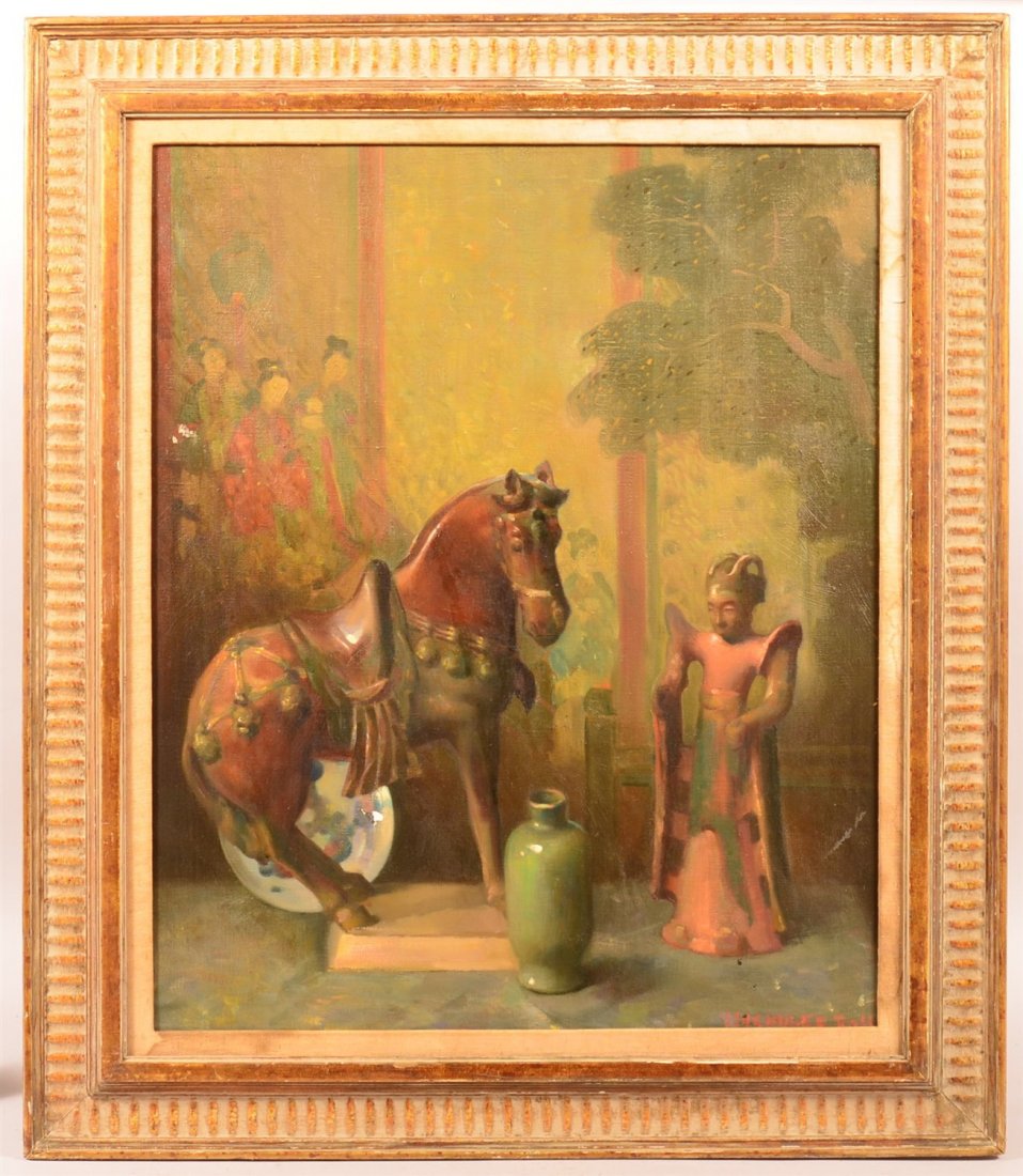 C. Chandler Ross Chinese Oil on Canvas (1 of 3)