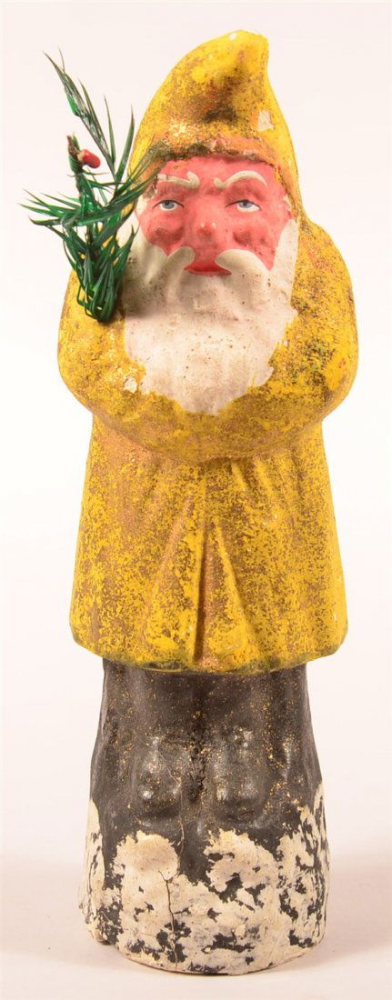 German Papier Mache Yellow Santa (1 of 2)