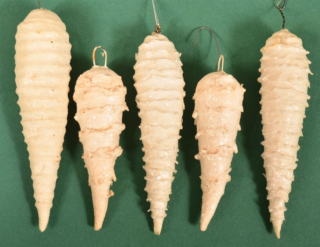 5 Vintage Sparkle Cotton Icicle Form Ornaments (1 of 1)
