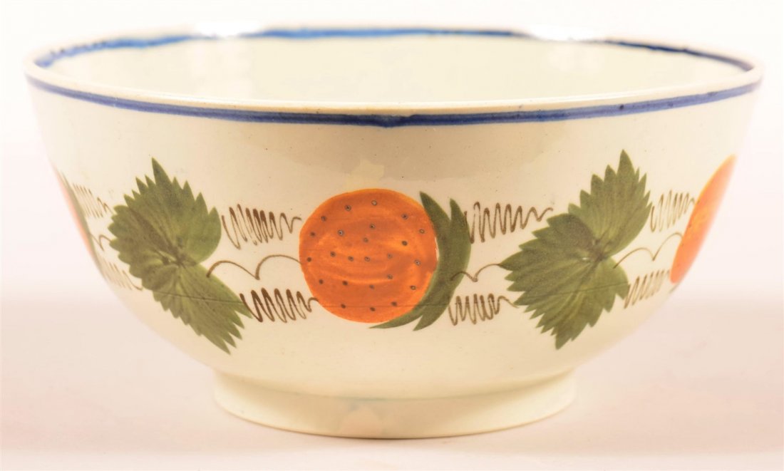 Leeds Pearlware Strawberry Decorated Waste Bowl (1 of 3)