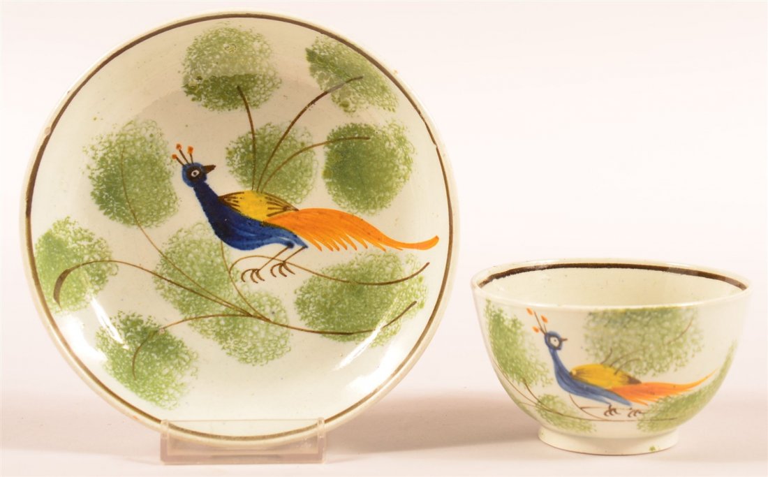 Leeds Pearlware Pfal Cup & Saucer (1 of 3)