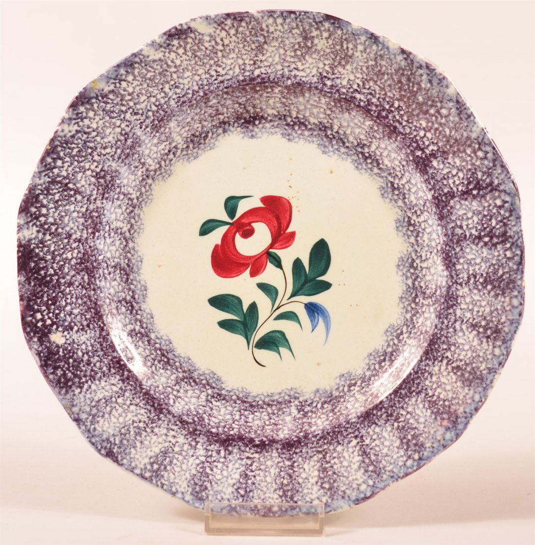 Purple Spatter Adams Rose Pattern Plate (1 of 1)