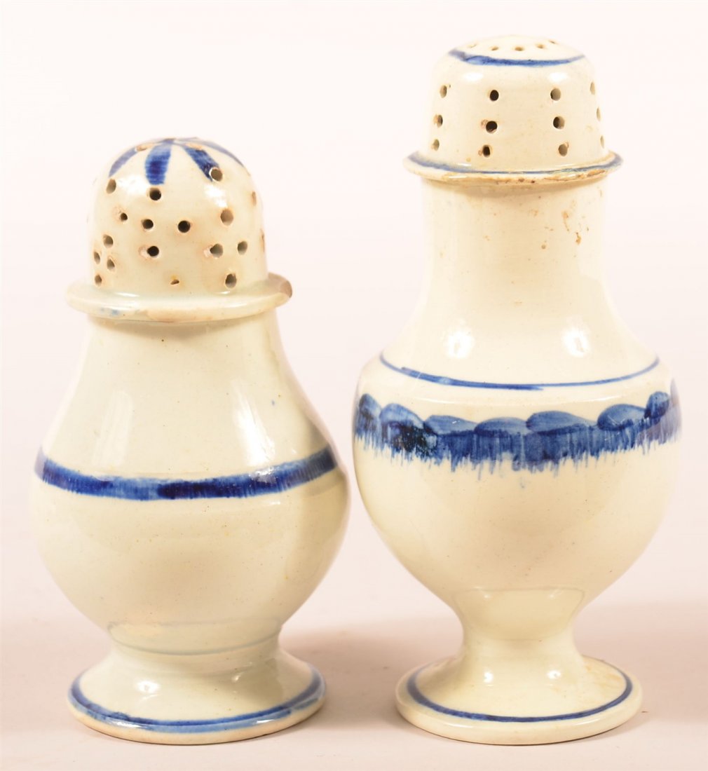 Leeds Soft Paste Pair of Pepper Pots (1 of 3)